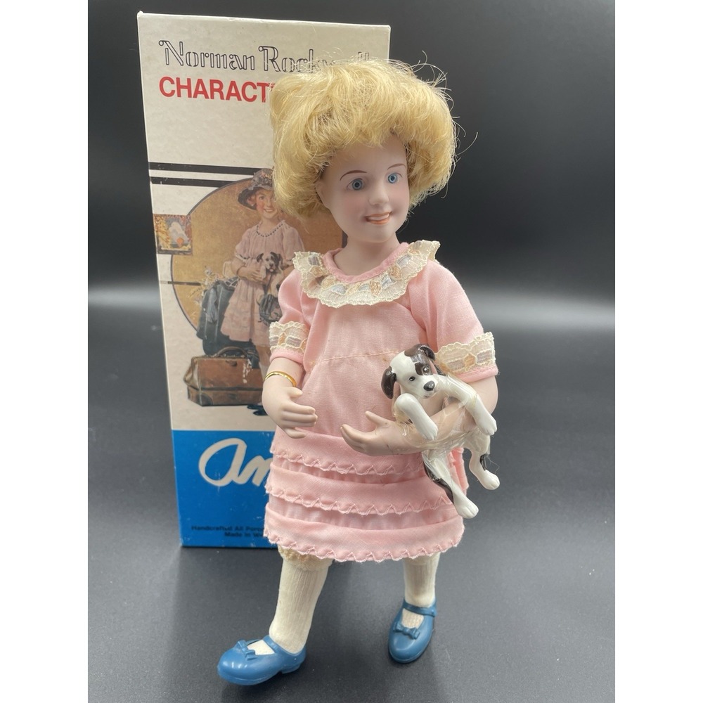 Vintage Norman Rockwell‎ Porcelain Doll "Amy" Handcrafted Made in Germany